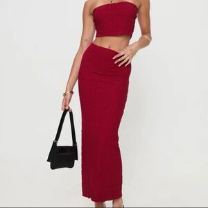 Elegant Red Maxi skirt set